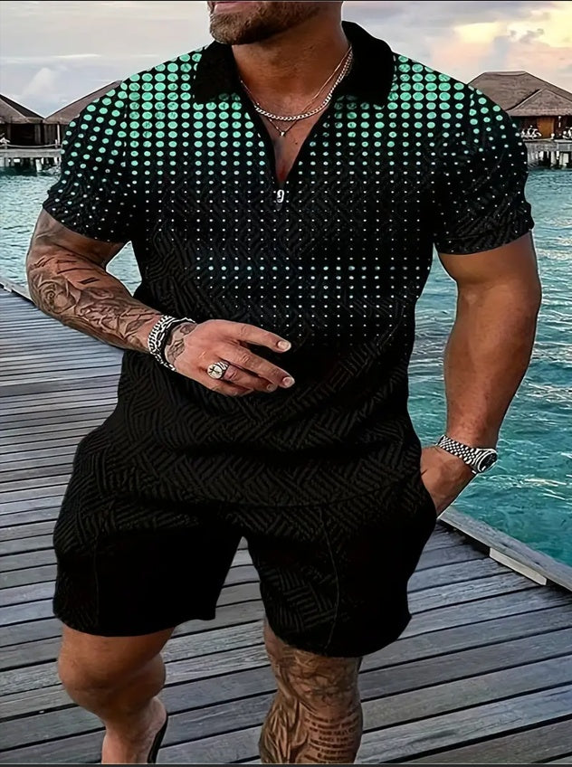 Men's Polo Shirt & Shorts Sports Set – Casual Performance with Everyday Style