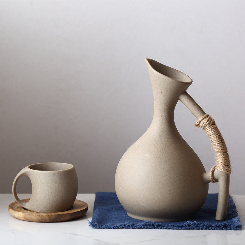 Ceramic Cold Water Bottle Set – Elegant Hydration with Artisan Craft