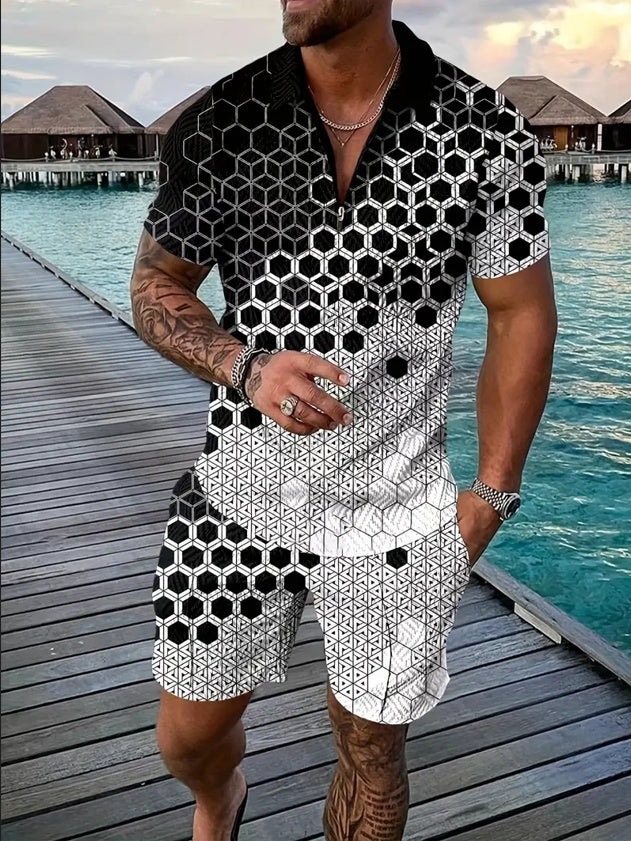 Men's Polo Shirt & Shorts Sports Set – Casual Performance with Everyday Style