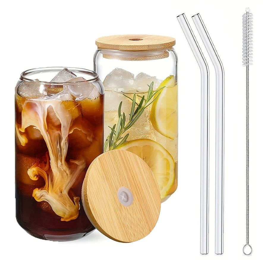 Glass Cup with Straw – Minimalist Design for Everyday Refreshment