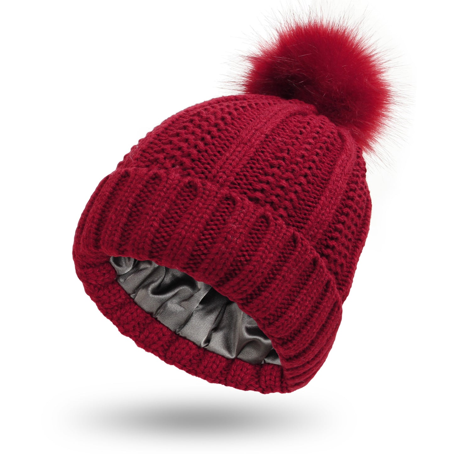 Satin-Lined Wool Beanie For Women