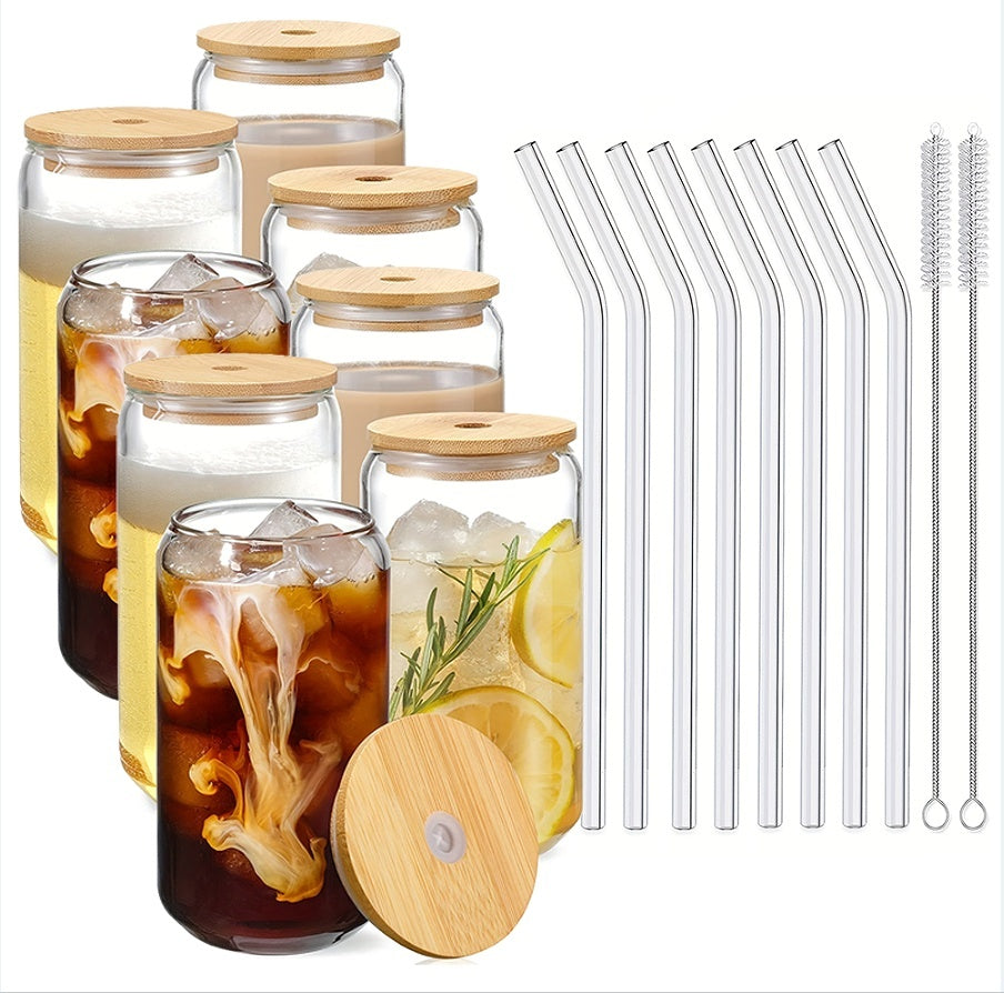 Glass Cup with Straw – Minimalist Design for Everyday Refreshment