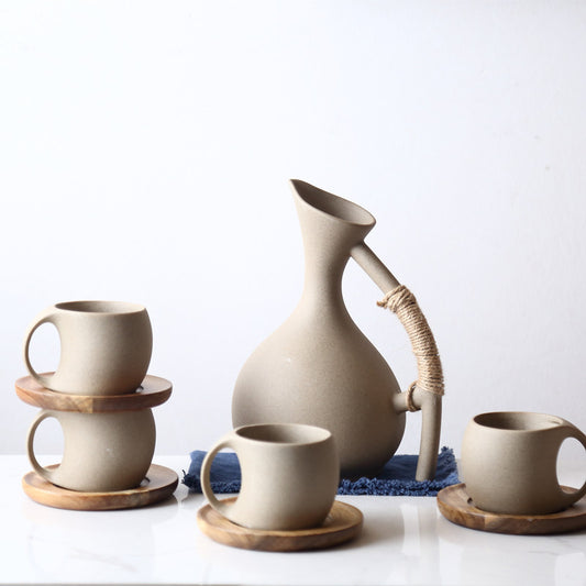 Ceramic Cold Water Bottle Set – Elegant Hydration with Artisan Craft