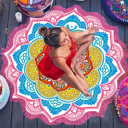 Round Floor Mat – Printed Style with Tassel Charm