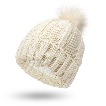 Satin-Lined Wool Beanie For Women