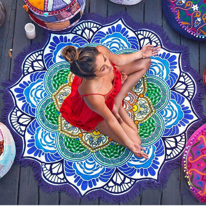 Round Floor Mat – Printed Style with Tassel Charm