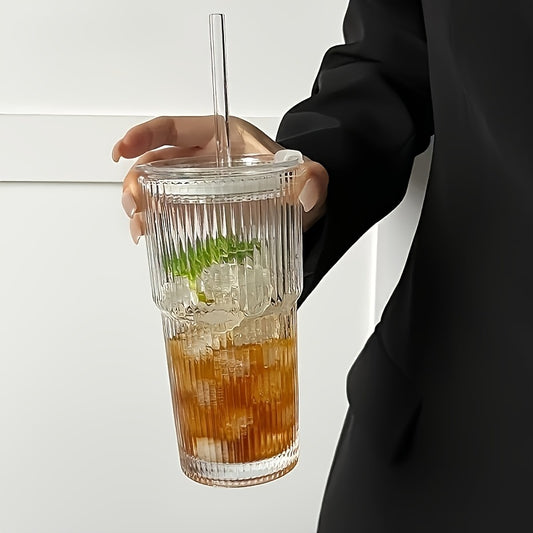 Glass Cup with Straw – Minimalist Design for Everyday Refreshment