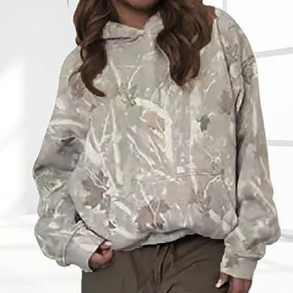 Women's Floral Hooded Pullover – Relaxed Fit with Artistic Flair