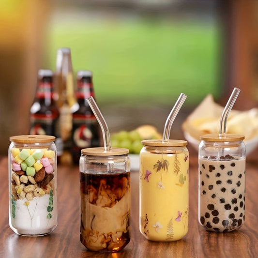 Glass Cup with Straw – Minimalist Design for Everyday Refreshment