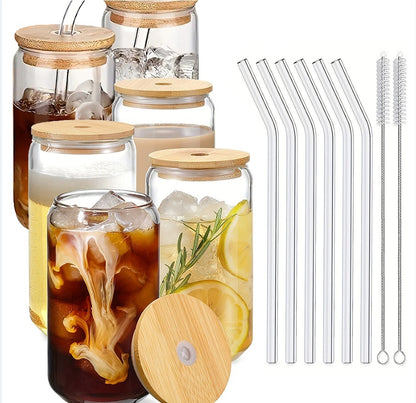 Glass Cup with Straw – Minimalist Design for Everyday Refreshment