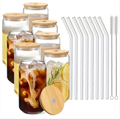 Glass Cup with Straw – Minimalist Design for Everyday Refreshment