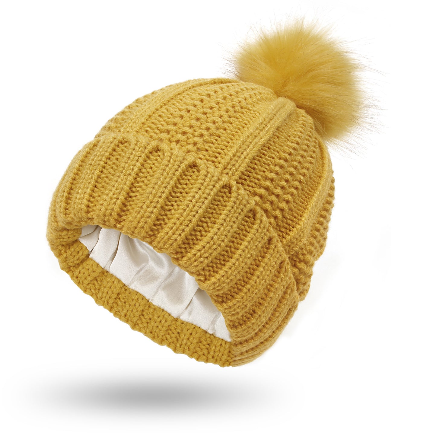 Satin-Lined Wool Beanie For Women