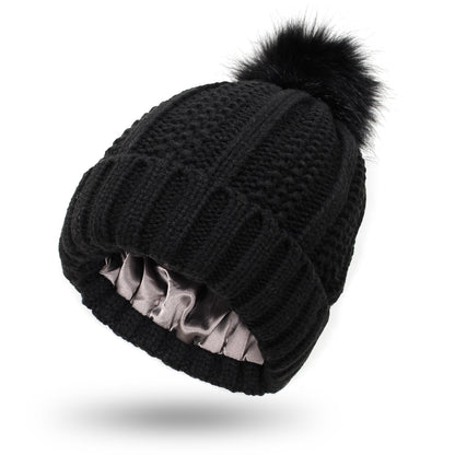 Satin-Lined Wool Beanie For Women